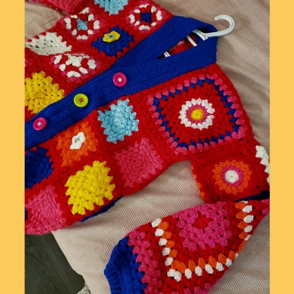 Granny Square Crochet Jacket- Handmade - Picture 10 of 11